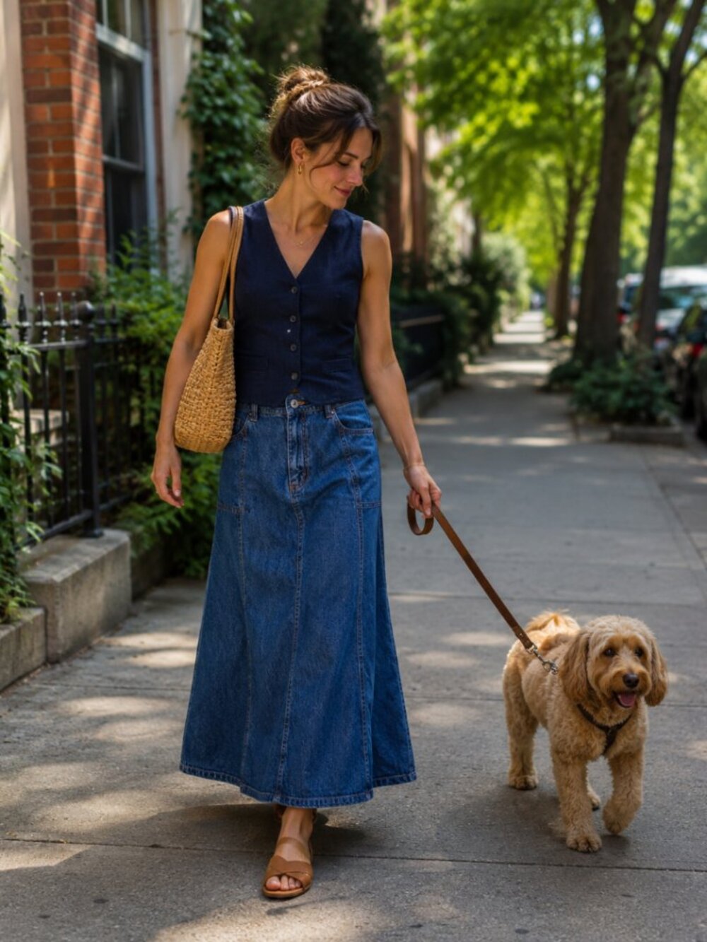 Soft Denim A-Line Maxi Skirt Size 12 Soft Navy Jean Skirt Northern Reflections